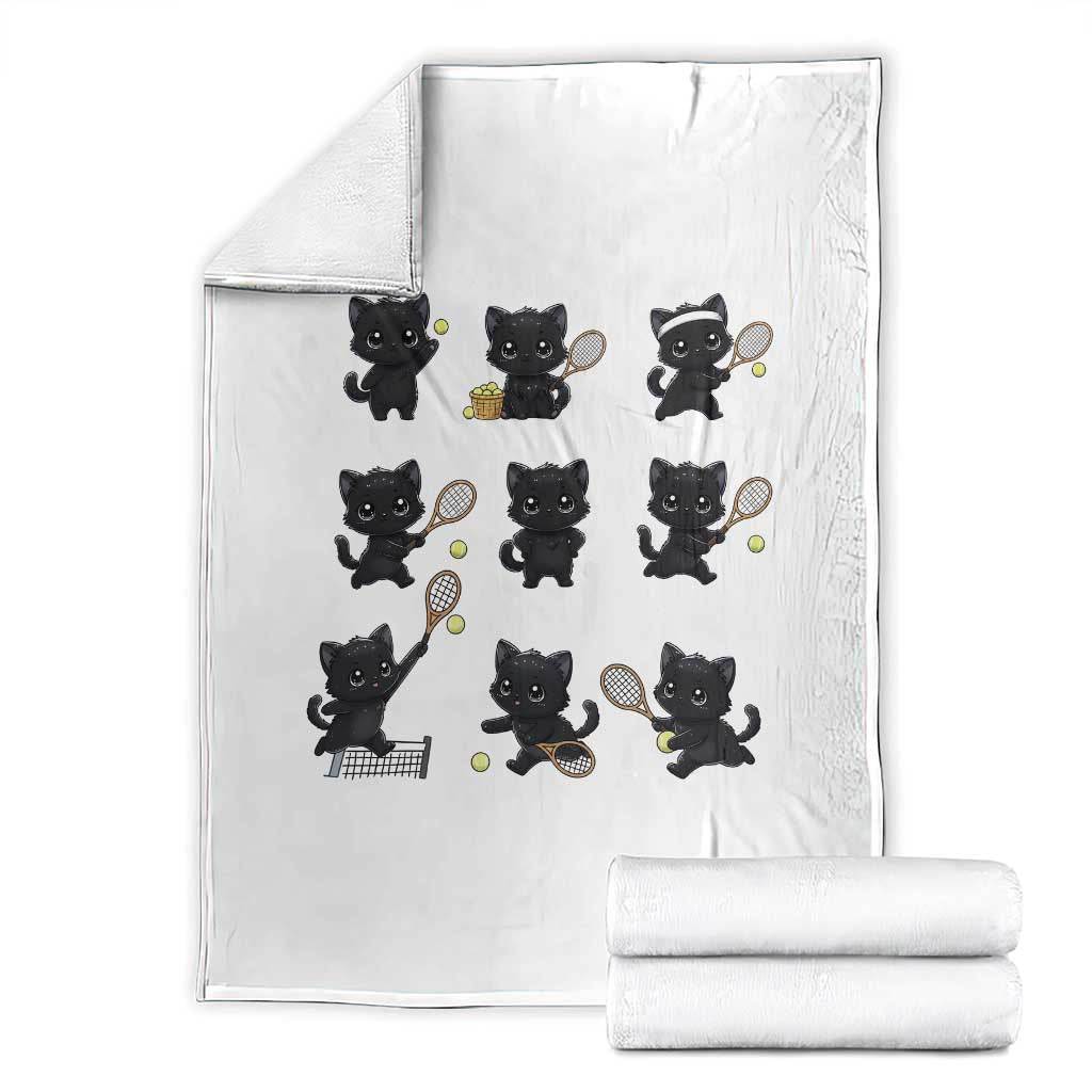 Funny Tennis Game Day Cat Throw Blanket Tennis Player Gift TS12 White Print Your Wear