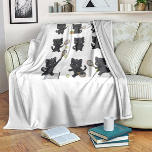 Funny Tennis Game Day Cat Throw Blanket Tennis Player Gift TS12 Print Your Wear