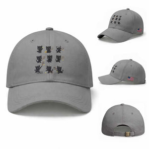 Funny Tennis Game Day Cat Baseball Cap Tennis Player Gift TS12 Baseball Cap Universal Fit Sport Gray Print Your Wear