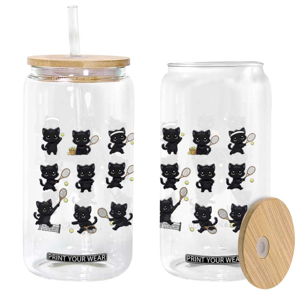 Funny Tennis Game Day Cat Glass Can Tennis Player Gift TS12 Print Your Wear