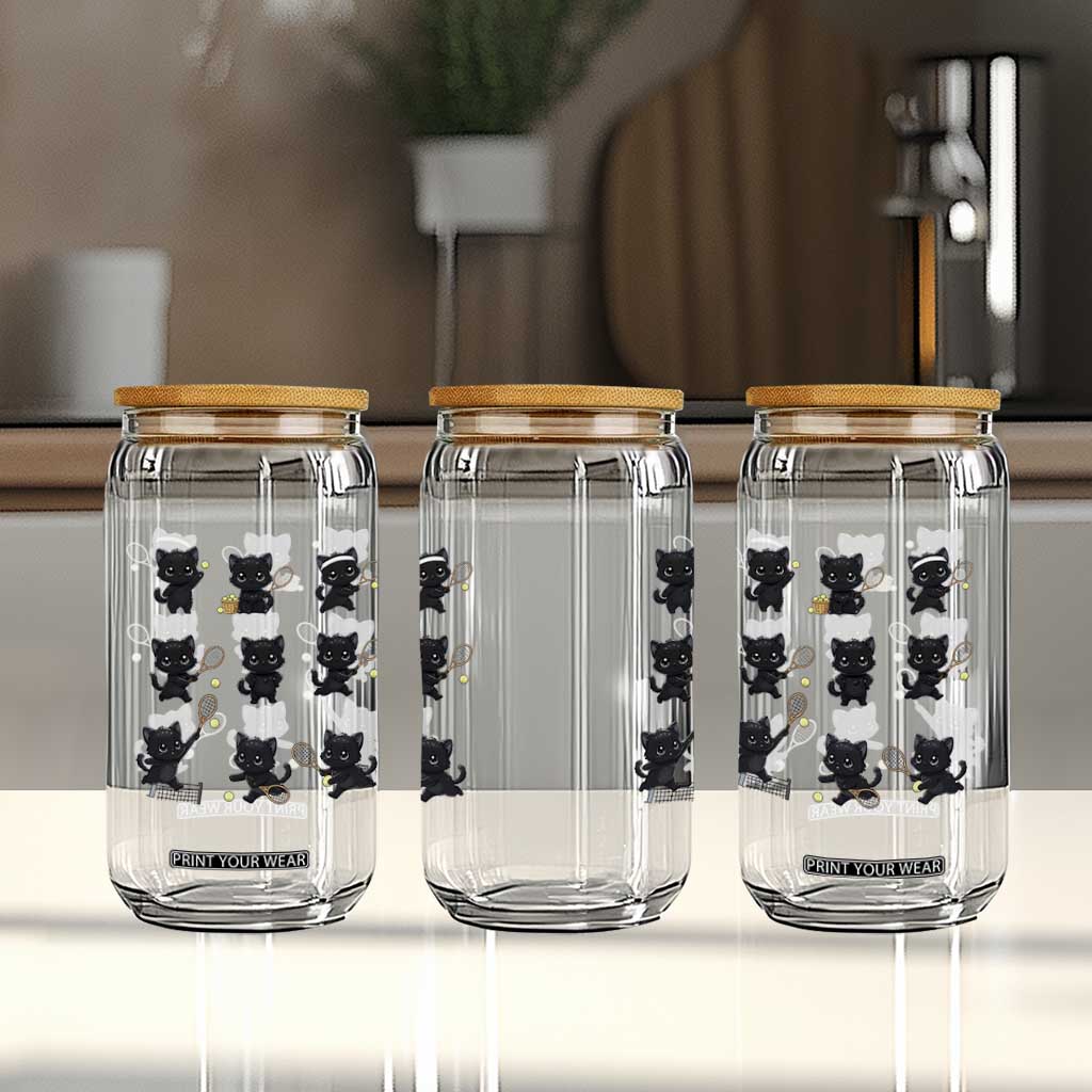 Funny Tennis Game Day Cat Glass Can Tennis Player Gift TS12 Print Your Wear