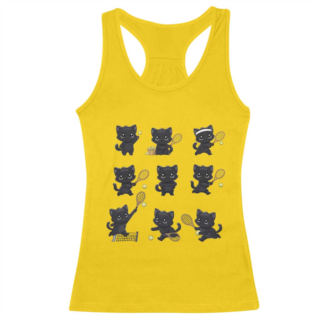 Funny Tennis Game Day Cat Racerback Tank Top Tennis Player Gift TS12 Daisy Print Your Wear