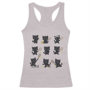 Funny Tennis Game Day Cat Racerback Tank Top Tennis Player Gift TS12 Ice Gray Print Your Wear
