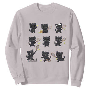 Funny Tennis Game Day Cat Sweatshirt Tennis Player Gift TS12 Ice Gray Print Your Wear
