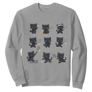 Funny Tennis Game Day Cat Sweatshirt Tennis Player Gift TS12 Sport Gray Print Your Wear