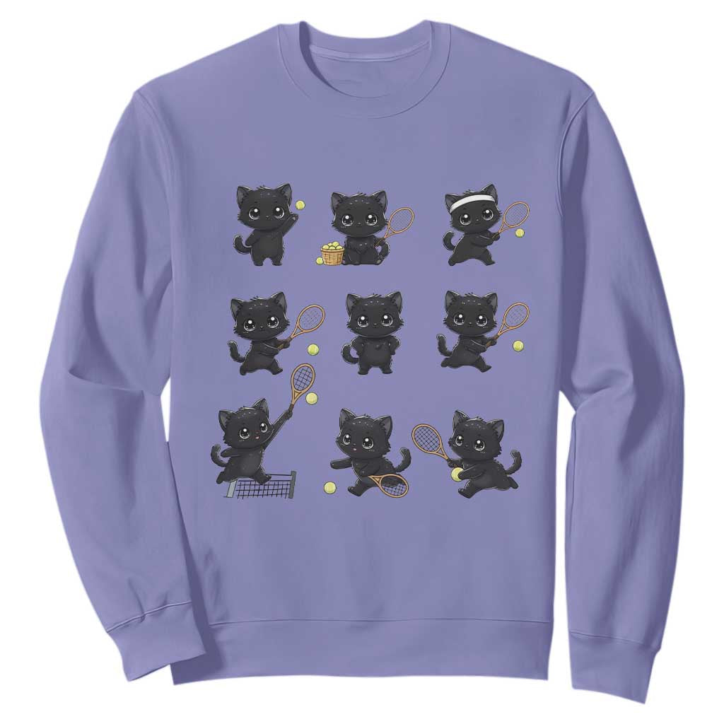 Funny Tennis Game Day Cat Sweatshirt Tennis Player Gift TS12 Violet Print Your Wear