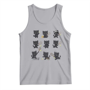 Funny Tennis Game Day Cat Tank Top Tennis Player Gift TS12 Athletic Heather Print Your Wear