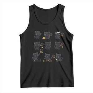Funny Tennis Game Day Cat Tank Top Tennis Player Gift TS12 Black Print Your Wear