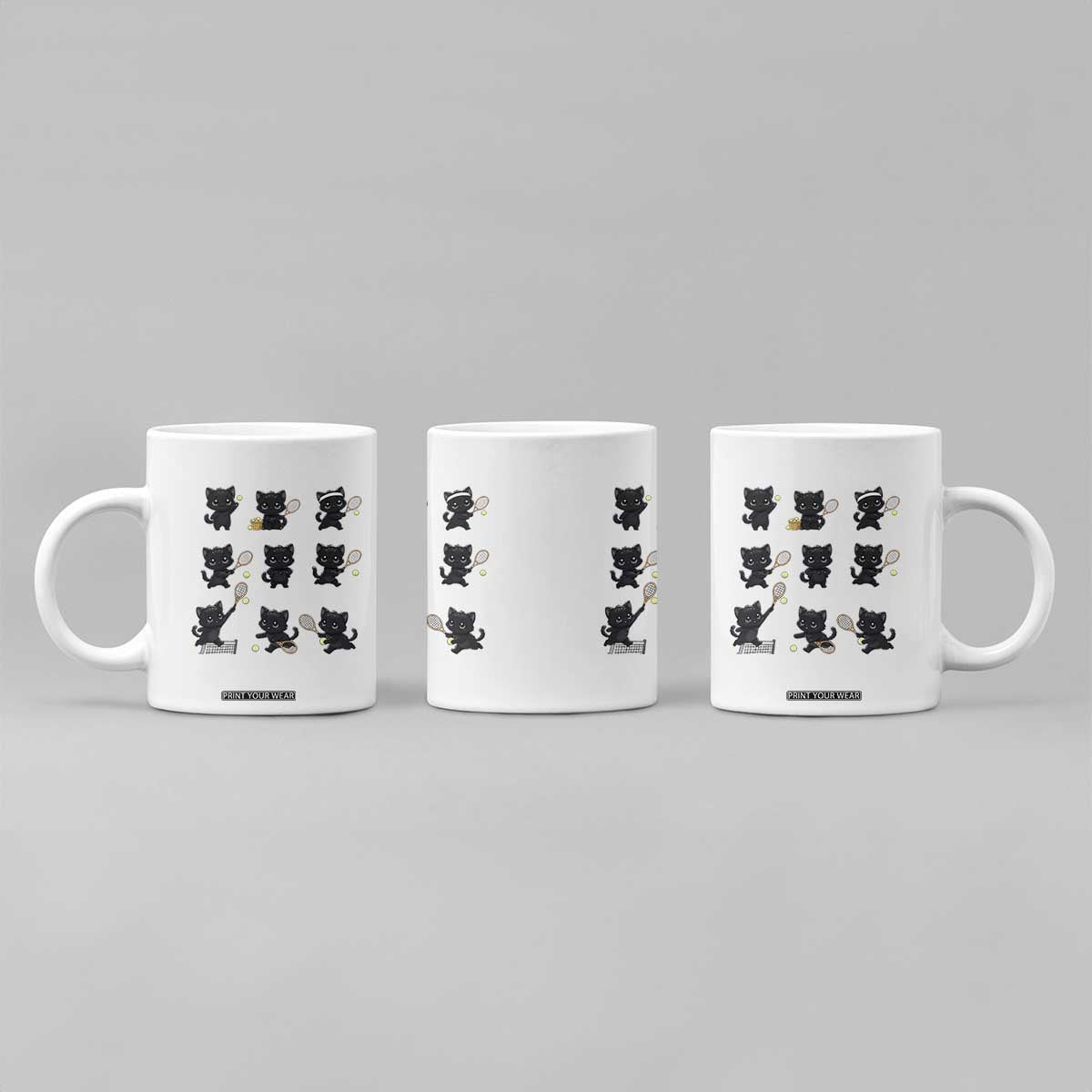 Funny Tennis Game Day Cat Coffee Mug Tennis Player Gift TS12 Print Your Wear