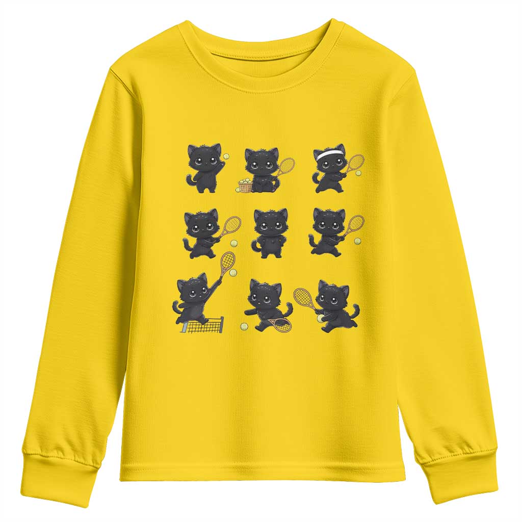 Funny Tennis Game Day Cat Youth Sweatshirt Tennis Player Gift TS12 Daisy Print Your Wear