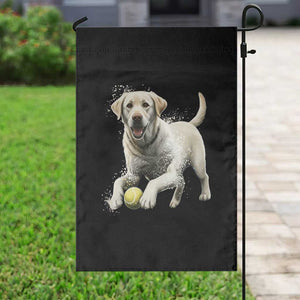 Cute Yellow Labrador Retriever With Tennis Ball Garden Flag TS12 Print Your Wear