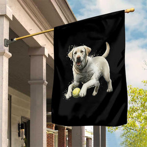 Cute Yellow Labrador Retriever With Tennis Ball Garden Flag TS12 Print Your Wear