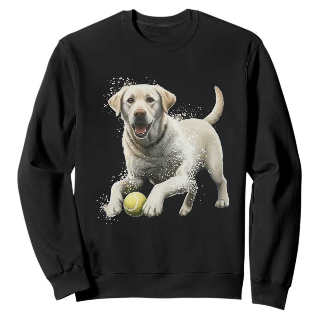 Cute Yellow Labrador Retriever With Tennis Ball Sweatshirt TS12 Black Print Your Wear