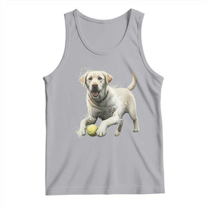 Cute Yellow Labrador Retriever With Tennis Ball Tank Top TS12 Athletic Heather Print Your Wear