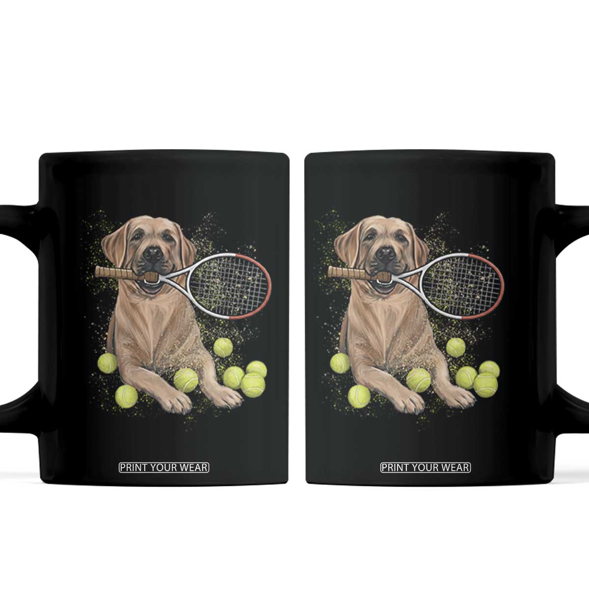 Funny Labrador Dog Playing Tennis Ball Coffee Mug Pet Lover Gift TS12 Black Print Your Wear