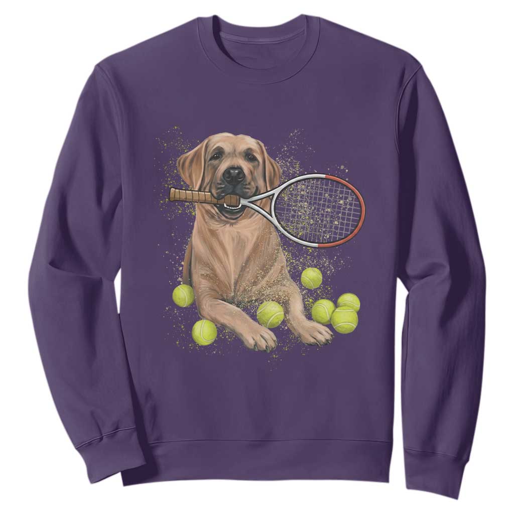 Funny Labrador Dog Playing Tennis Ball Sweatshirt Pet Lover Gift TS12 Purple Print Your Wear