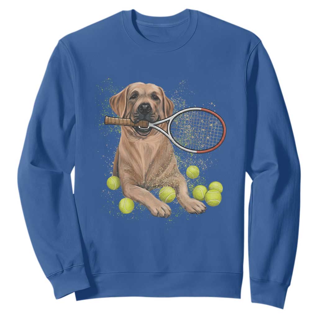 Funny Labrador Dog Playing Tennis Ball Sweatshirt Pet Lover Gift TS12 Royal Blue Print Your Wear