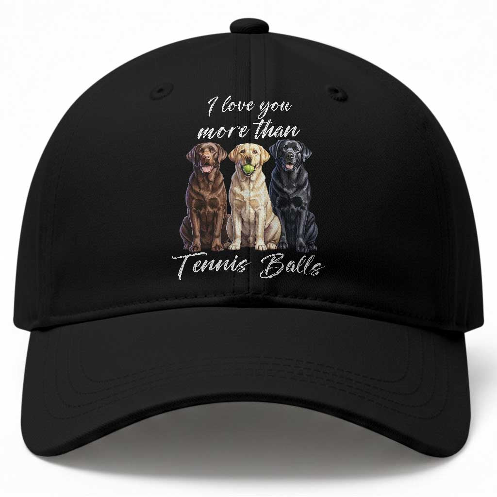 Funny Labrador Tennis Lover Baseball Cap I Love You More Than Tennis Ball TS12 Print Your Wear