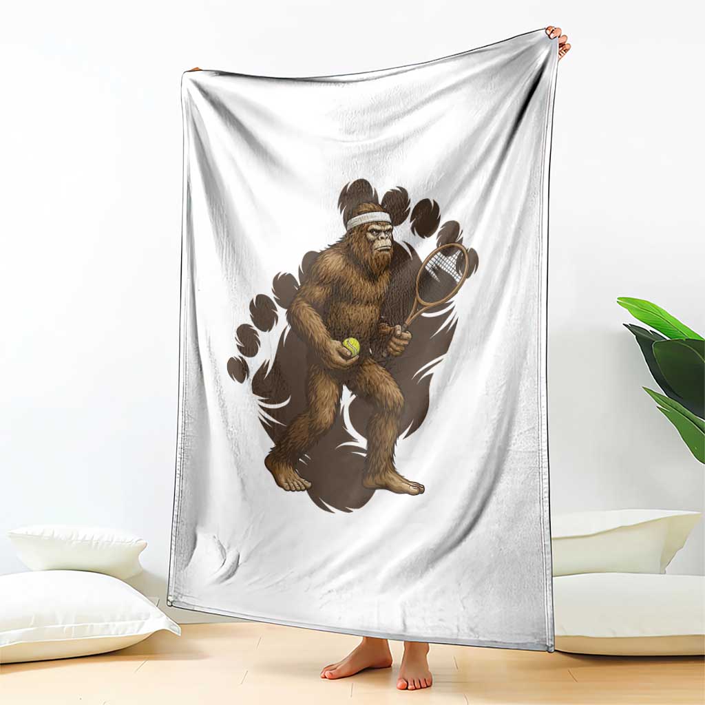 Funny Bigfoot Tennis Player Throw Blanket Folklore Cryptid Gift TS12 Print Your Wear