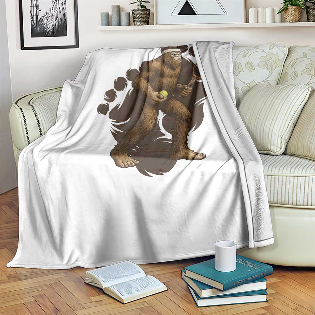 Funny Bigfoot Tennis Player Throw Blanket Folklore Cryptid Gift TS12 Print Your Wear
