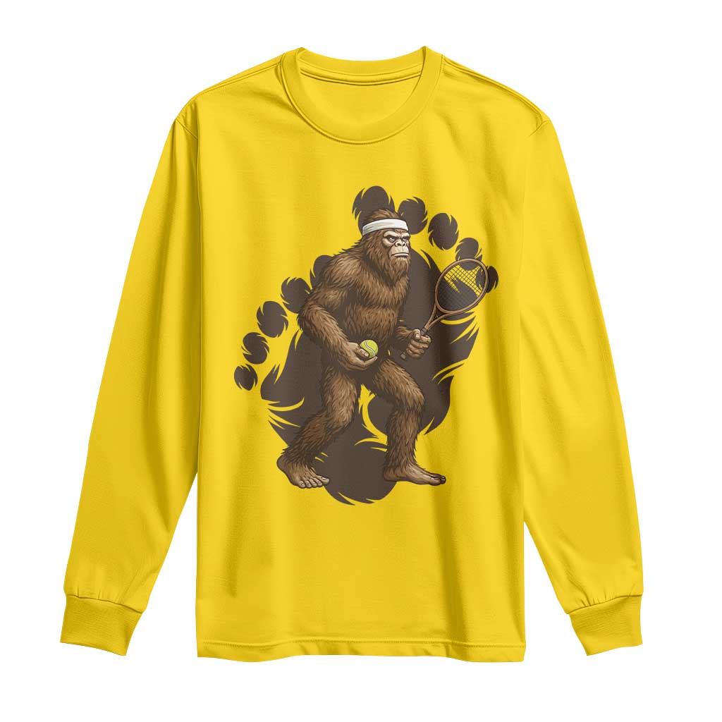 Funny Bigfoot Tennis Player Long Sleeve Shirt Folklore Cryptid Gift TS12 Daisy Print Your Wear