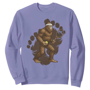 Funny Bigfoot Tennis Player Sweatshirt Folklore Cryptid Gift TS12 Violet Print Your Wear