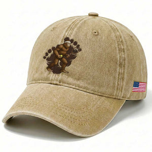 Funny Bigfoot Tennis Player Washed Cotton Baseball Cap Folklore Cryptid Gift TS12 Print Your Wear