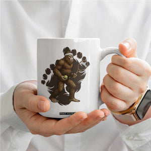 Funny Bigfoot Tennis Player Coffee Mug Folklore Cryptid Gift TS12 Print Your Wear
