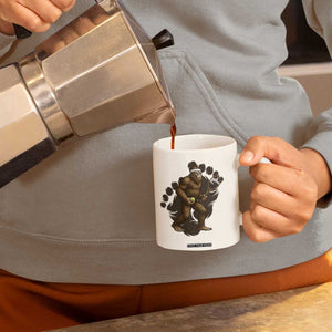 Funny Bigfoot Tennis Player Coffee Mug Folklore Cryptid Gift TS12 Print Your Wear