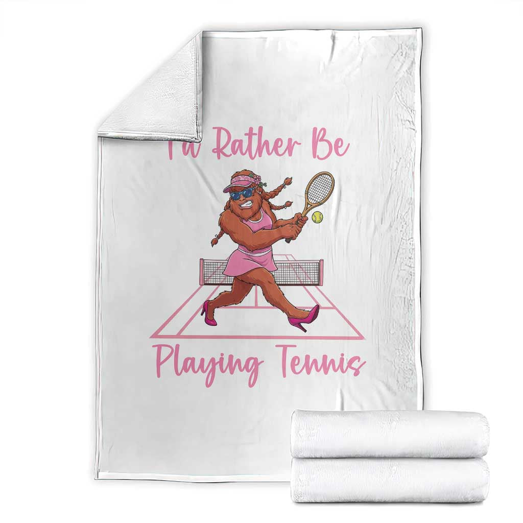 Funny Sexy Bigfoot Playing Tennis Throw Blanket Gift For Girls TS12 White Print Your Wear