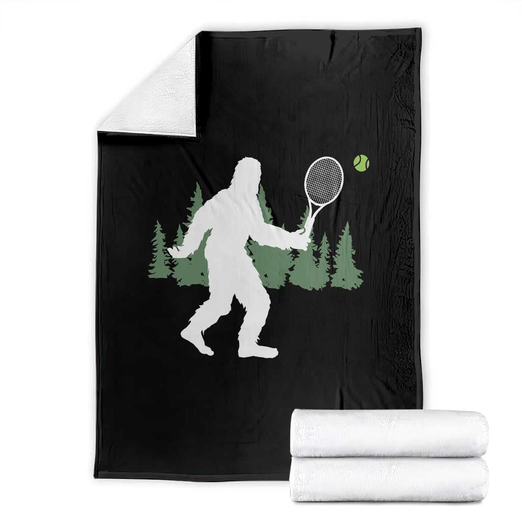 Funny Sasquatch Tennis Player Throw Blanket Folklore Cryptid Gift TS12 Black Print Your Wear