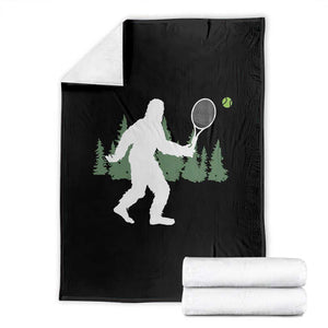 Funny Sasquatch Tennis Player Throw Blanket Folklore Cryptid Gift TS12 Black Print Your Wear