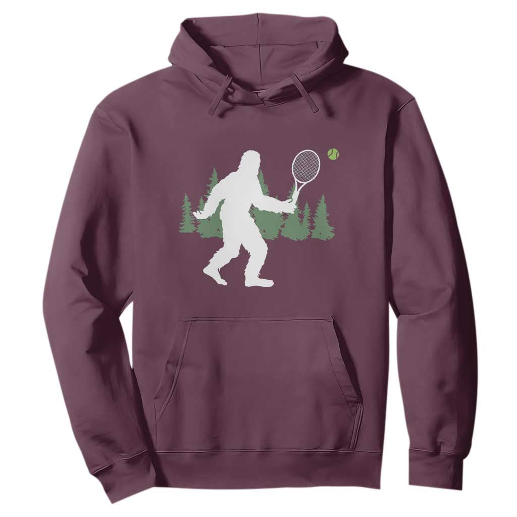 Funny Sasquatch Tennis Player Hoodie Folklore Cryptid Gift TS12 Maroon Print Your Wear