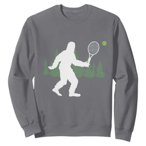 Funny Sasquatch Tennis Player Sweatshirt Folklore Cryptid Gift TS12 Charcoal Print Your Wear
