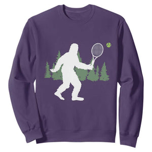 Funny Sasquatch Tennis Player Sweatshirt Folklore Cryptid Gift TS12 Purple Print Your Wear