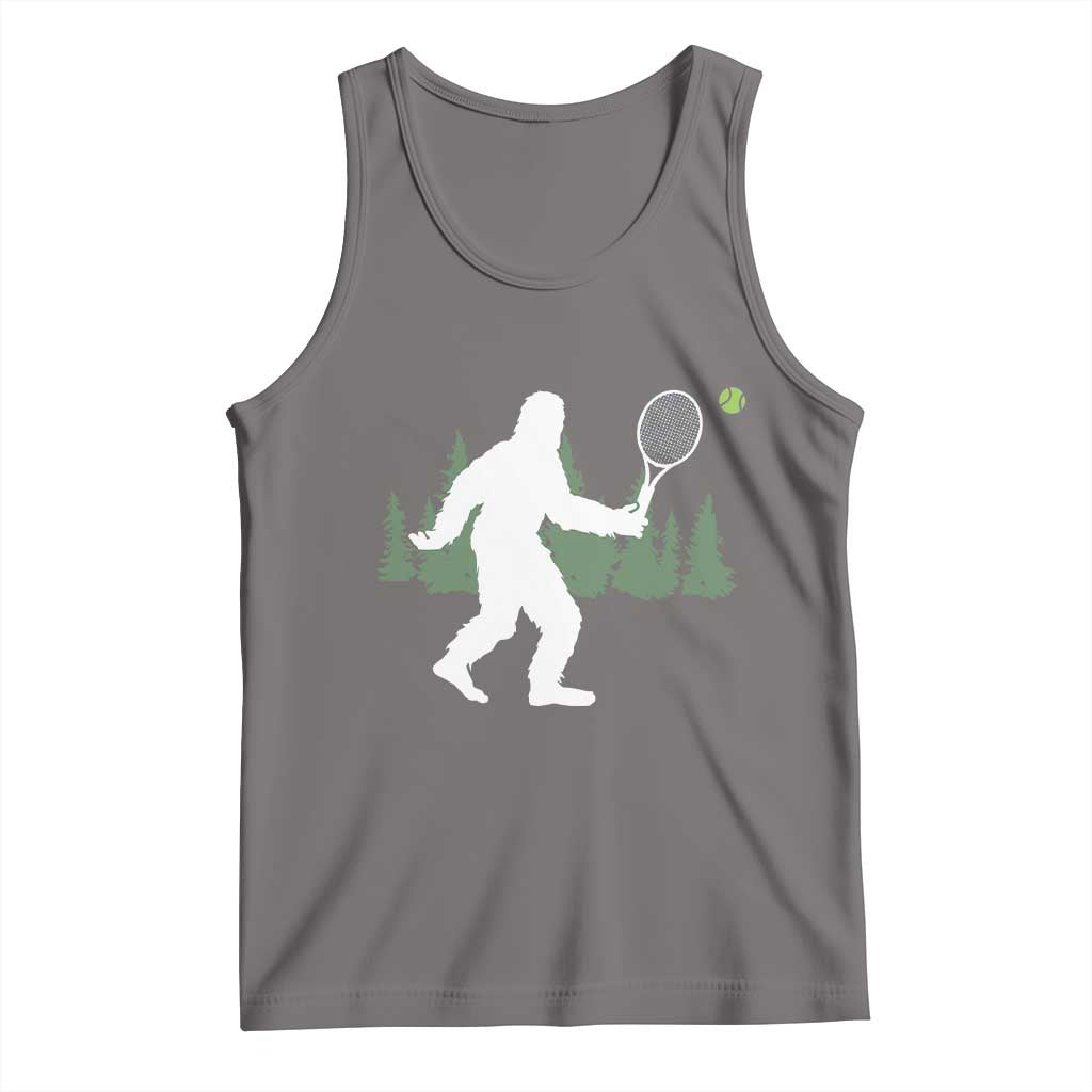 Funny Sasquatch Tennis Player Tank Top Folklore Cryptid Gift TS12 Deep Heather Print Your Wear