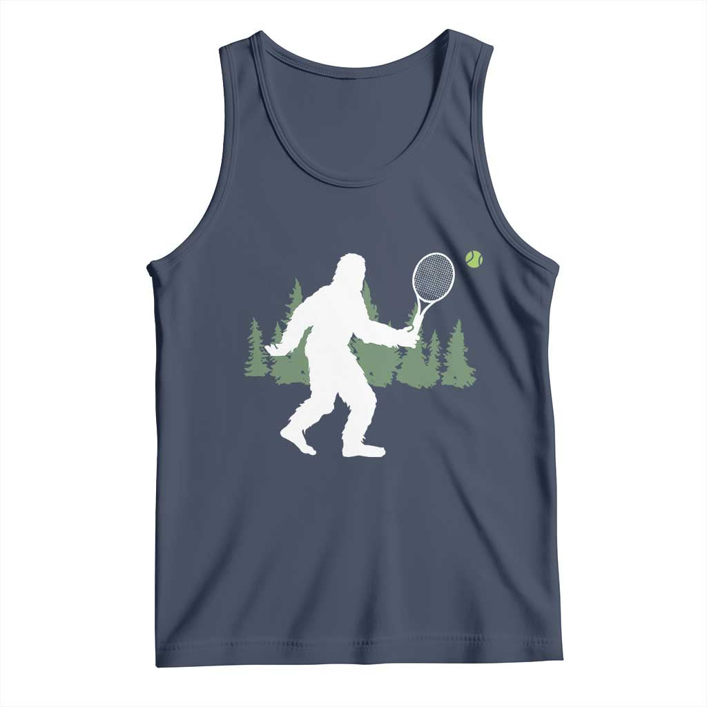 Funny Sasquatch Tennis Player Tank Top Folklore Cryptid Gift TS12 Navy Print Your Wear