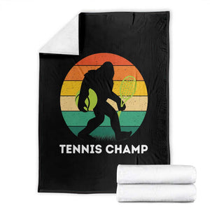 Vintage Retro Bigfoot Tennis Player Gift Throw Blanket Tennis Champ TS12 Black Print Your Wear