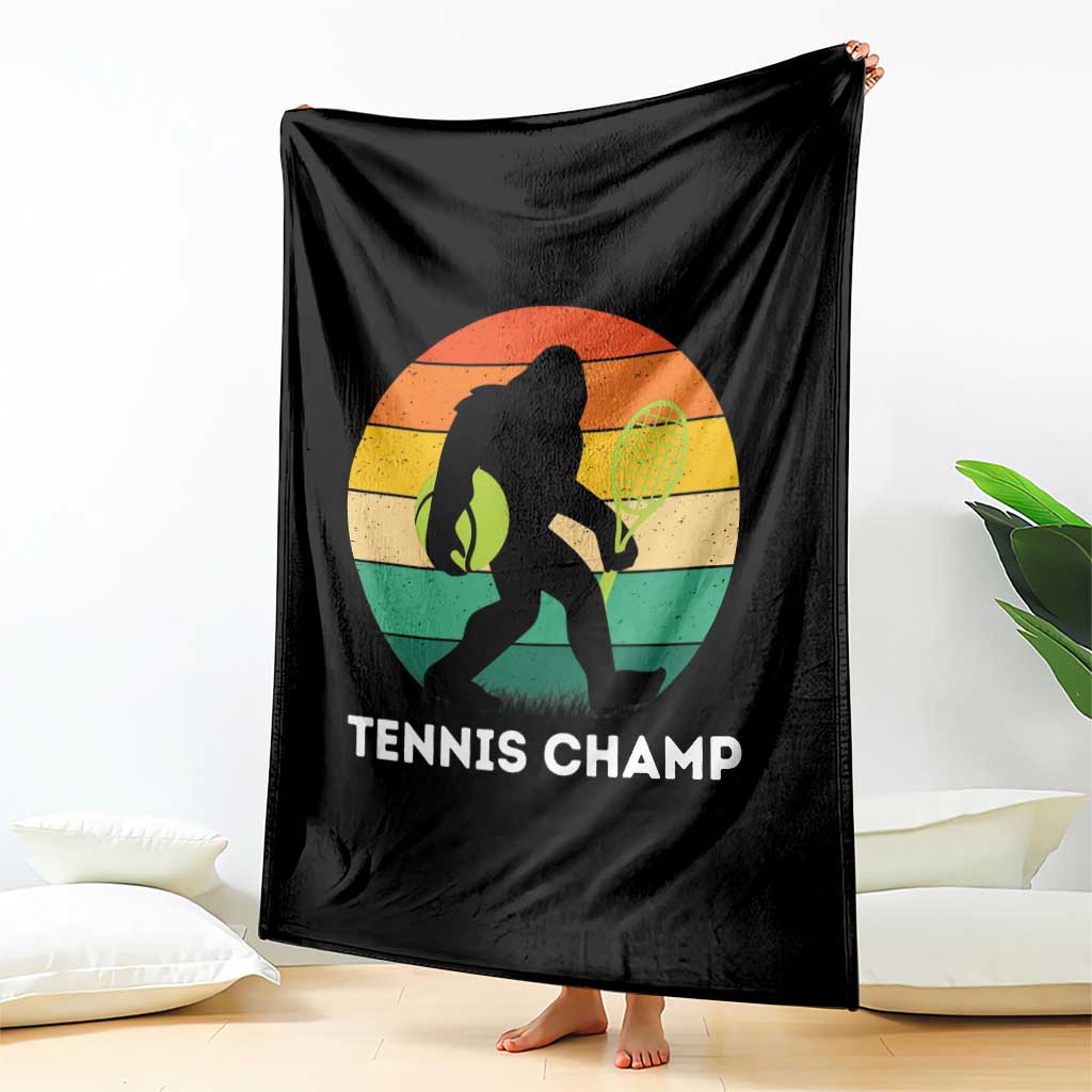 Vintage Retro Bigfoot Tennis Player Gift Throw Blanket Tennis Champ TS12 Print Your Wear