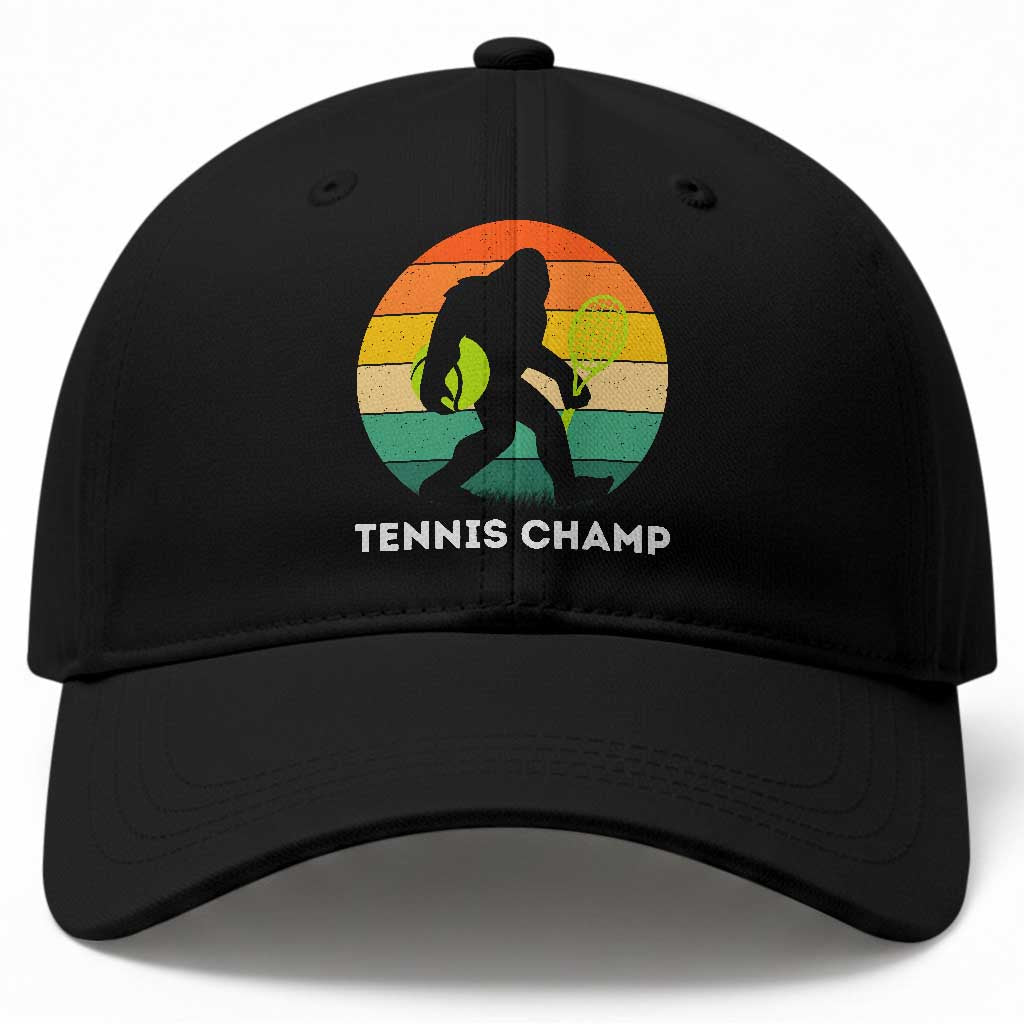 Vintage Retro Bigfoot Tennis Player Gift Baseball Cap Tennis Champ TS12 Print Your Wear
