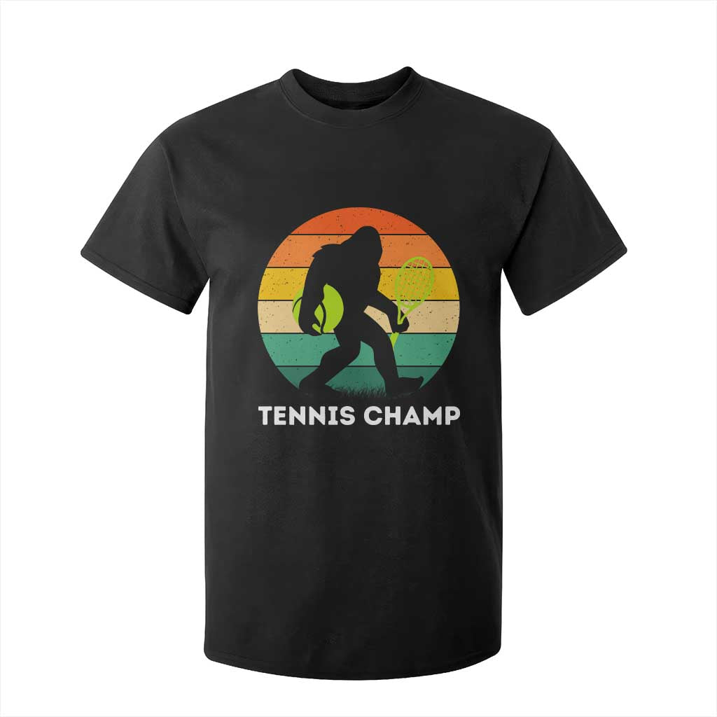 Vintage Retro Bigfoot Tennis Player Gift T Shirt For Kid Tennis Champ TS12 Black Print Your Wear