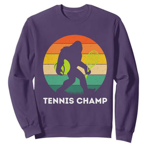 Vintage Retro Bigfoot Tennis Player Gift Sweatshirt Tennis Champ TS12 Purple Print Your Wear