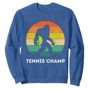 Vintage Retro Bigfoot Tennis Player Gift Sweatshirt Tennis Champ TS12 Royal Blue Print Your Wear