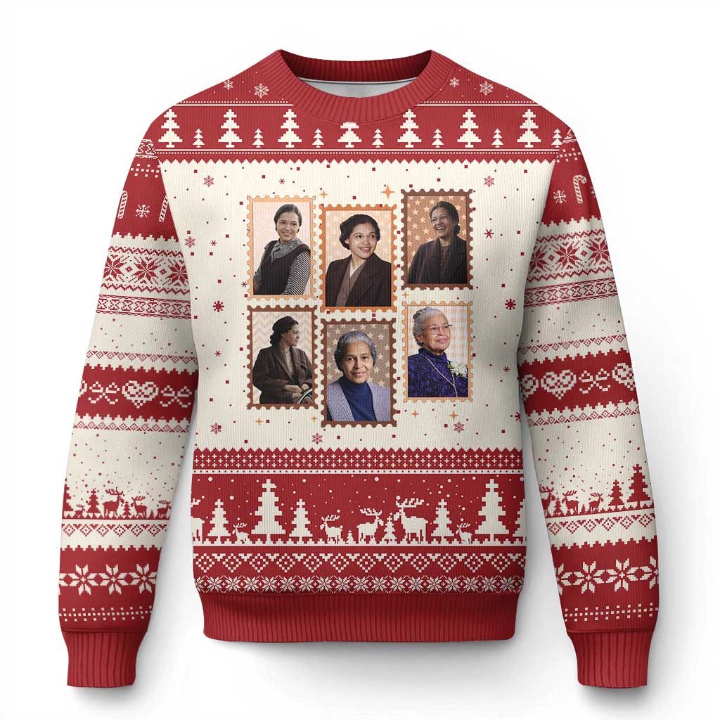 Rosa Parks Ugly Christmas Sweater African American Civil Rights Legacy TS12 Beige Red Print Your Wear