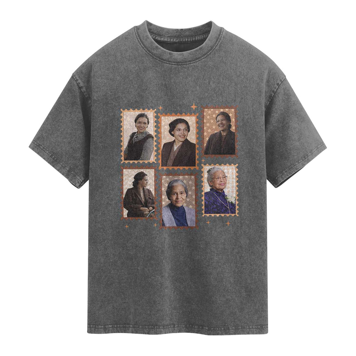 Rosa Parks Washed Cotton T-Shirt African American Civil Rights Legacy
