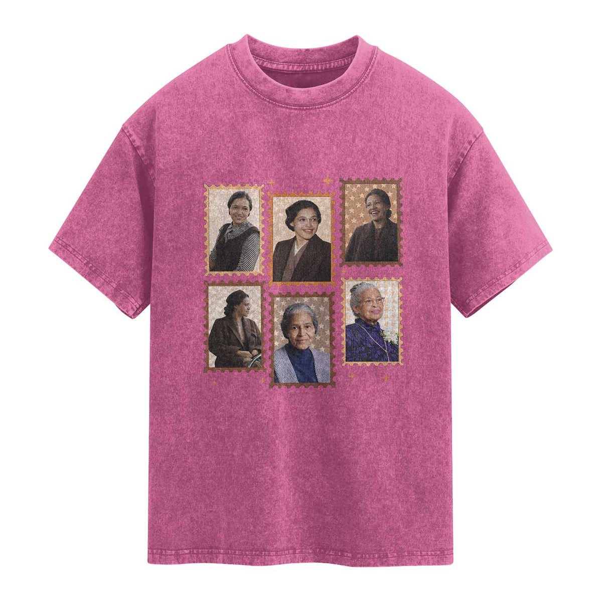 Rosa Parks Washed Cotton T-Shirt African American Civil Rights Legacy
