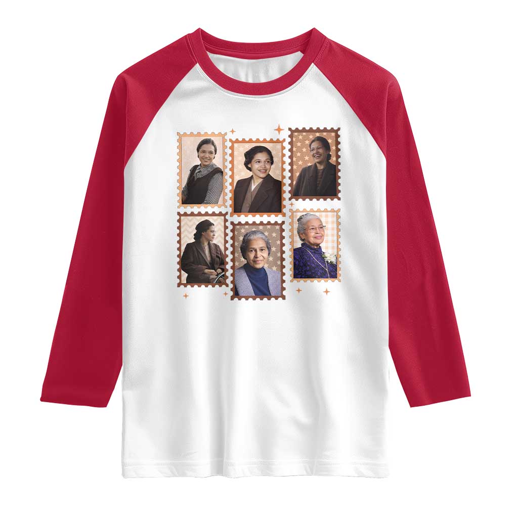 Rosa Parks Raglan Shirt African American Civil Rights Legacy TS12 White Red Print Your Wear