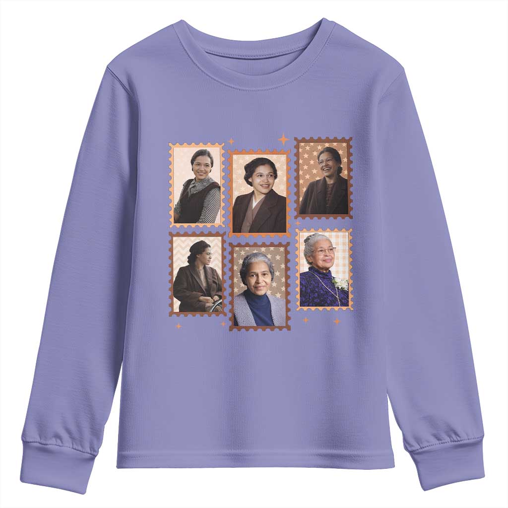 Rosa Parks Youth Sweatshirt African American Civil Rights Legacy TS12 Violet Print Your Wear