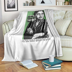 Rosa Parks Quote Throw Blanket Never Be Fearful When It Is Right TS12 Print Your Wear