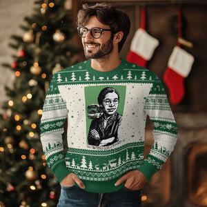 Rosa Parks Quote Ugly Christmas Sweater Never Be Fearful When It Is Right TS12 Beige Green Print Your Wear